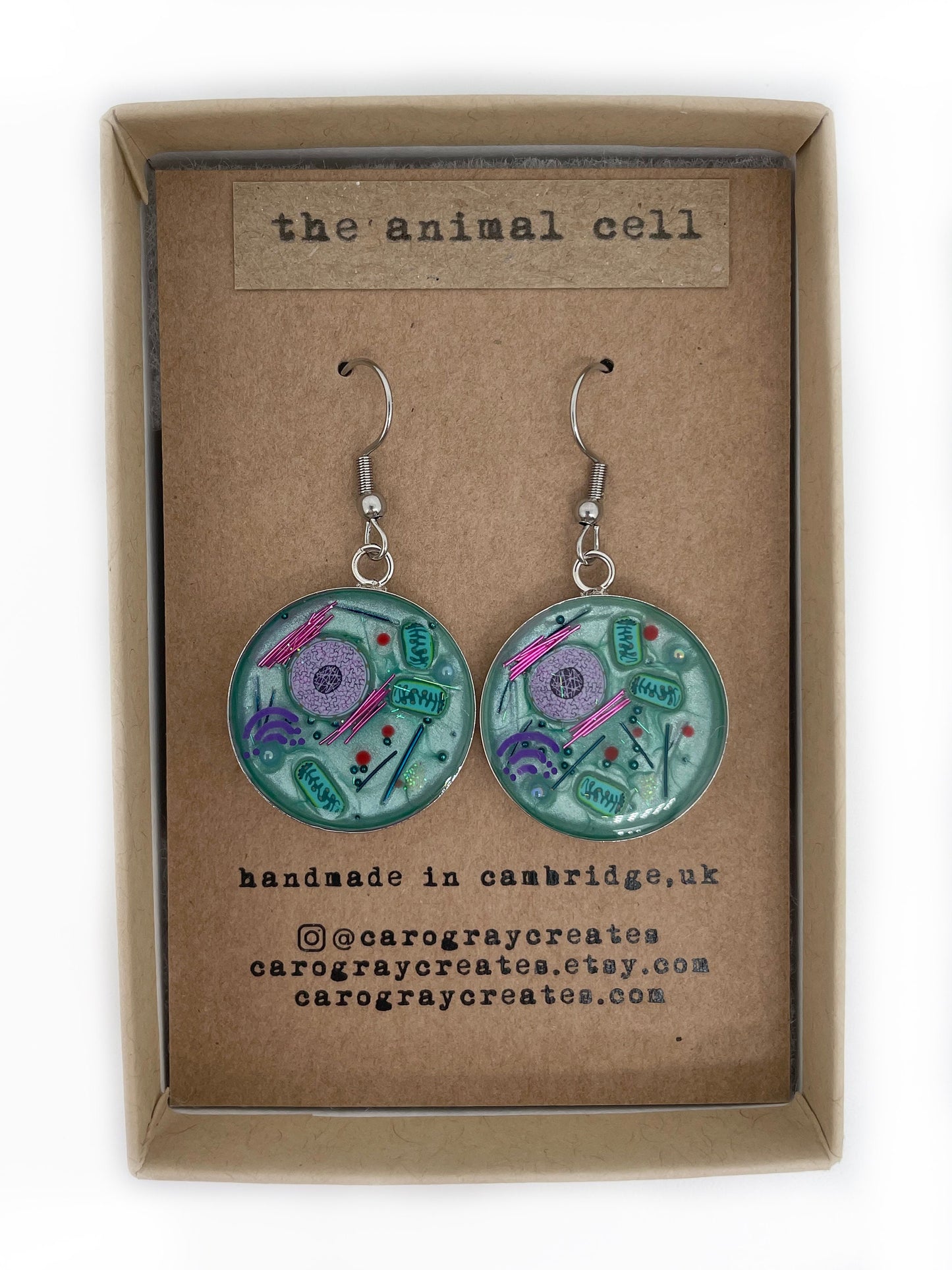 Animal Cell Earrings - Biology Science Jewelry
