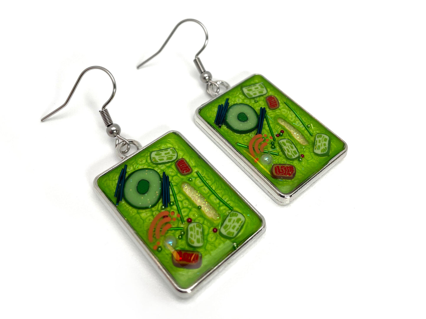 Plant Cell Earrings - Botanical Science Jewelry