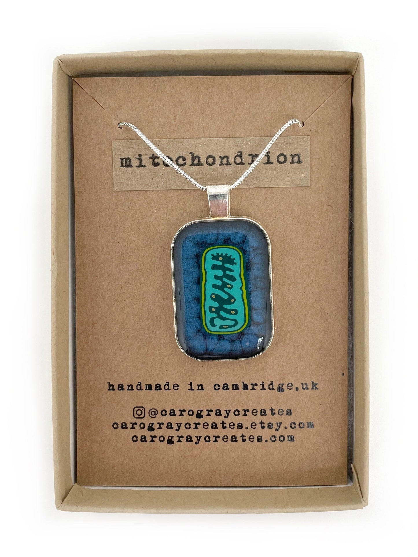 Mitochondria Necklace - Handmade Science Jewelry