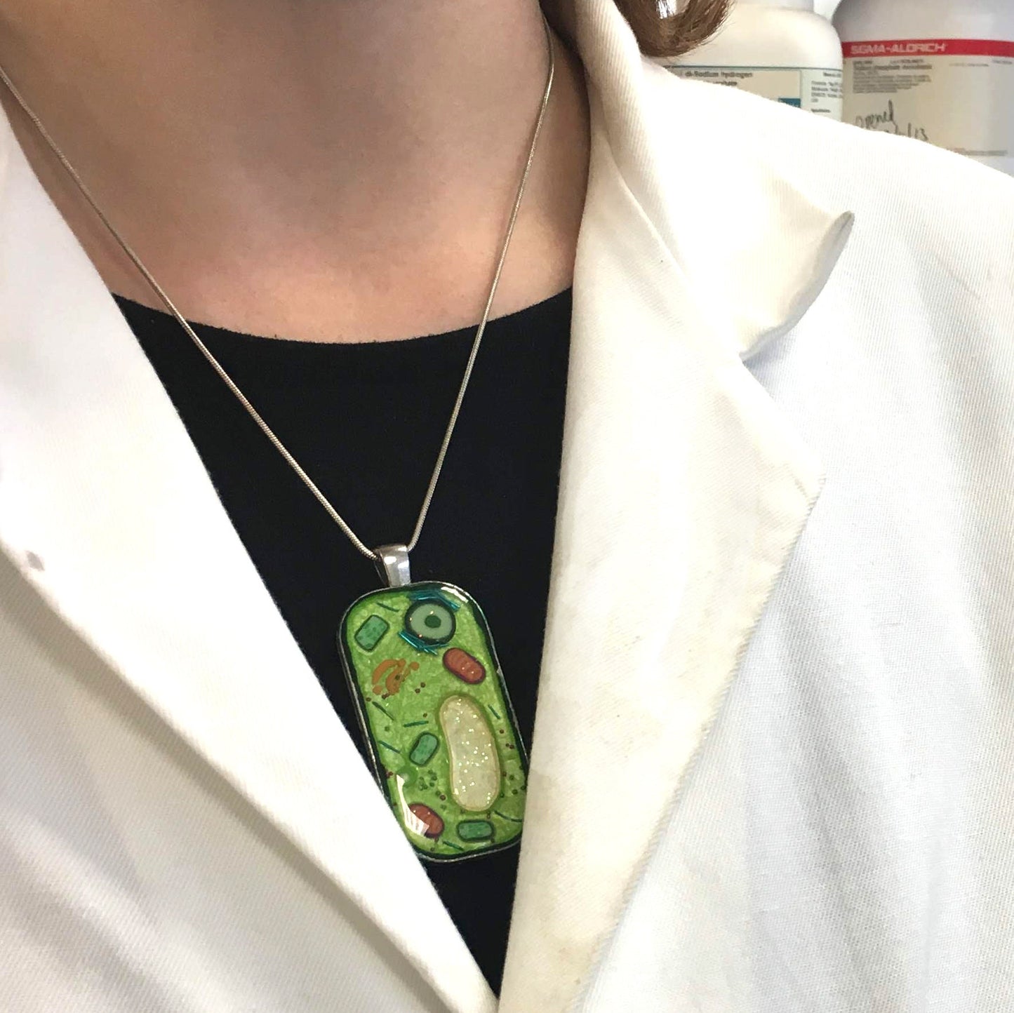 Plant Cell Necklace - Botanical Science Jewelry